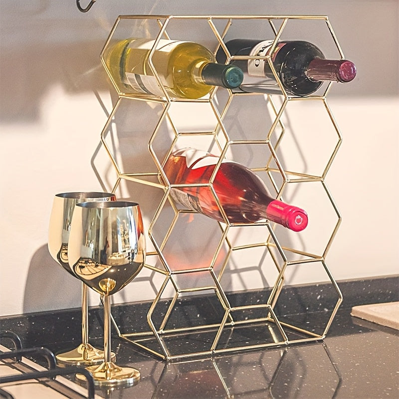 Freestanding Metal 3-Tier Wine Rack (14-Bottle Capacity)