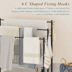 Freestanding Rustic Iron Towel Rack (3-Tier)