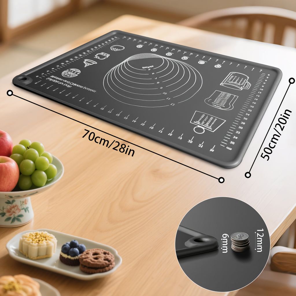 Extra-Thick Non-Slip Silicone Pastry Mat (Printed Measurements)