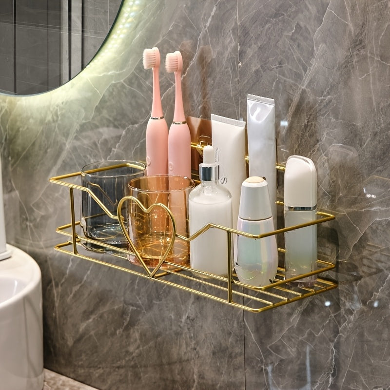 Double-Layer Wrought Iron Shower Shelf (Wall Mount)