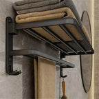Wider & Thicker Hooks Wall-Mount Folding Towel Rack