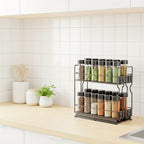 Powder-Coated Metal Slide-Out Spice Rack Organizer (2-Tier)