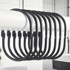 Rust-Resistant Anti-Tangle Oval Snap Shower Curtain Rings (Set of 13)