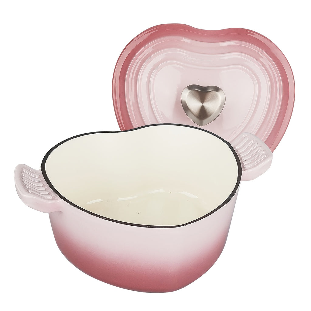 Enameled Non-Stick Heart-Shaped Cast Iron Casserole (2-Quart)