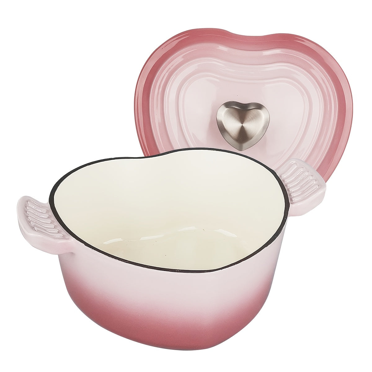 Enameled Non-Stick Heart-Shaped Cast Iron Casserole (2-Quart)