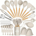 Heat-Resistant Silicone & Dishwasher-Safe Utensil Set (37/44 Pcs)