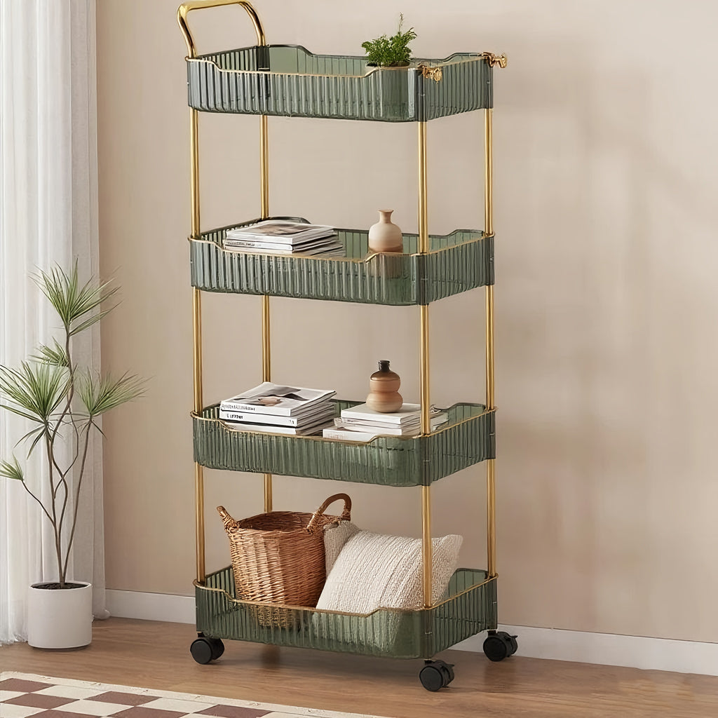 Ultra-Thin Plastic Rolling Storage Cart (3- or 4-Layer)