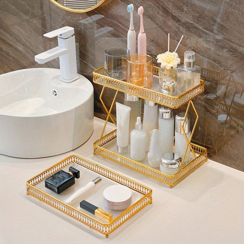 Polished Iron Geometric Storage Rack