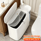 Space-Saving Pull-Out Trash Can & Toilet Brush Set (With Disposable Heads)