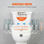 Adjustable Width & Twist-Lock Raised Toilet Seat (350 lb Capacity)