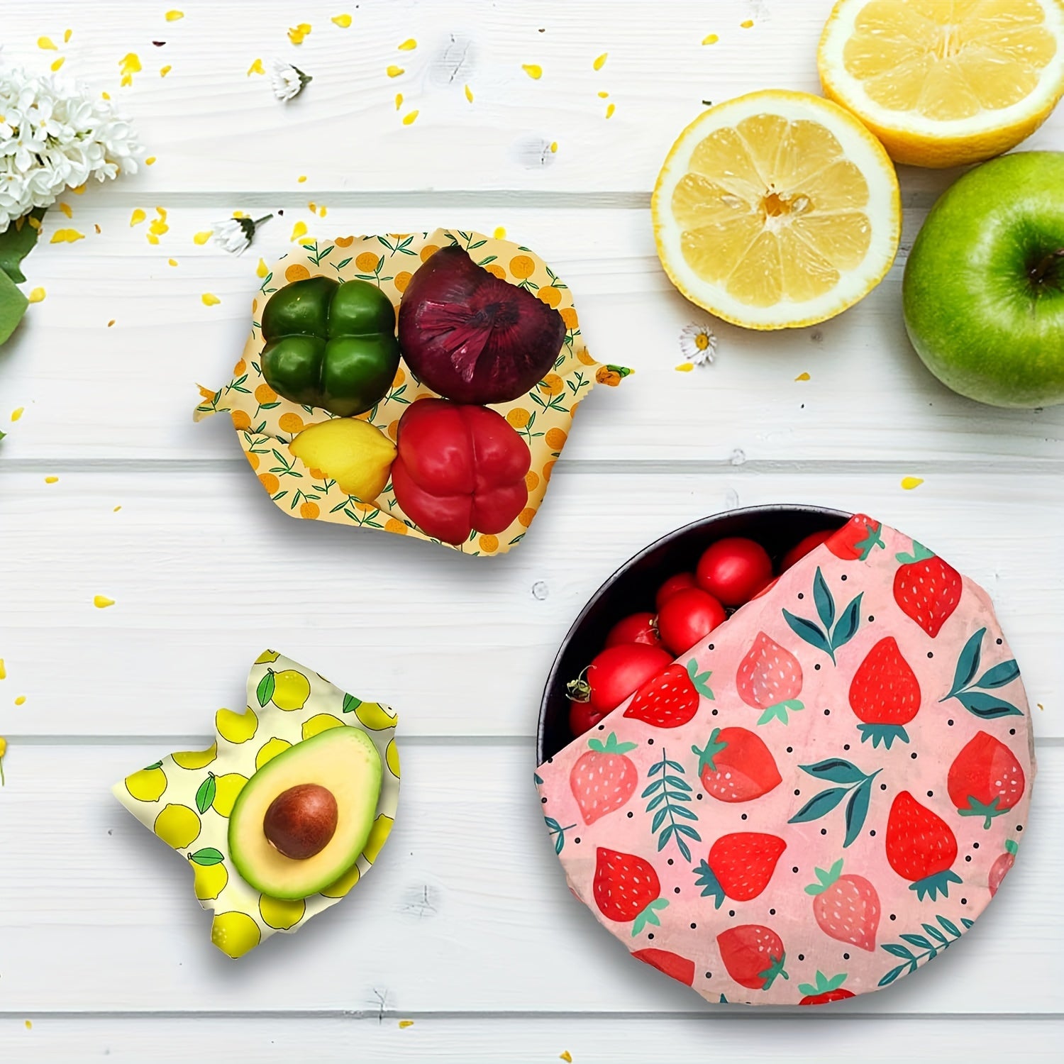 Reusable Non-Toxic Beeswax Food Wraps (9-Piece Set)