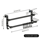 Over-Cabinet No-Drill Double-Bar Towel Rack