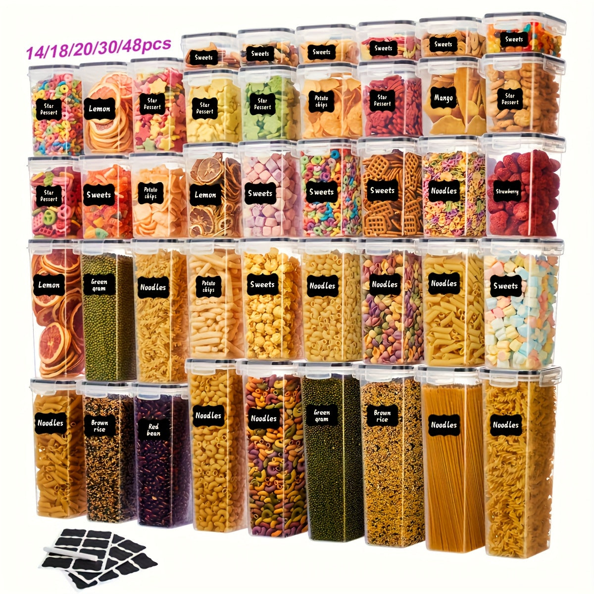 Airtight BPA-Free Flip-Top Food Storage Containers