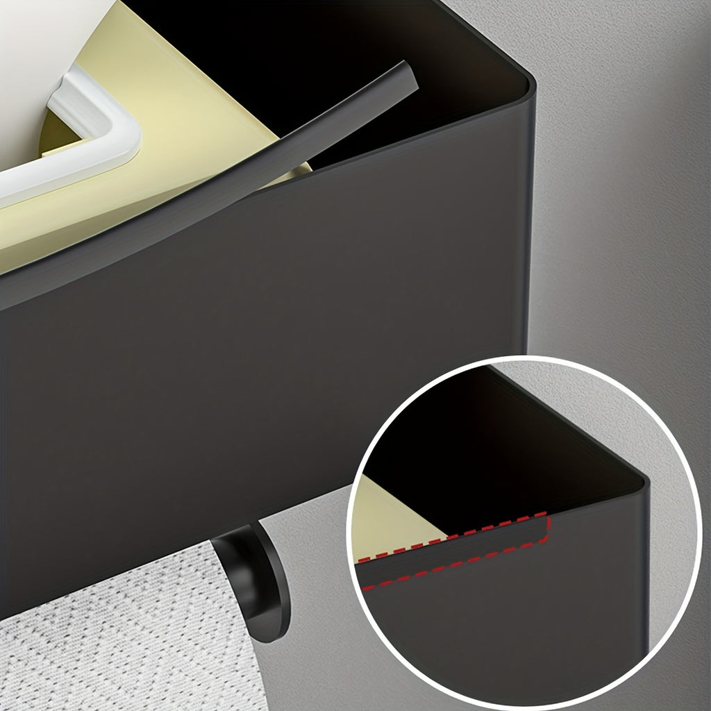 Stainless Steel Wall-Mounted Toilet Paper & Wipes Holder