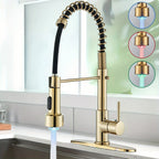 Brass 360° Swivel Kitchen Faucet (Hydroelectric LED)