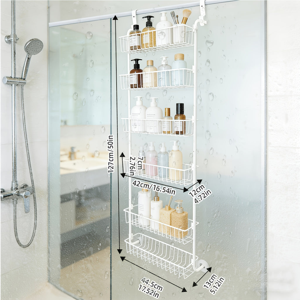 Heavy-Duty Wrought Iron Over-Door Shower Caddy (Multi-Tier)