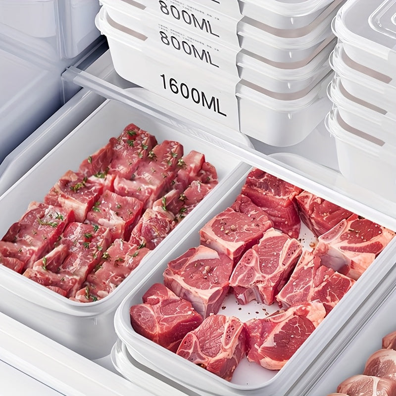 Food-Grade PP Airtight Flip-Top Refrigerator Storage Box (Set of 4)