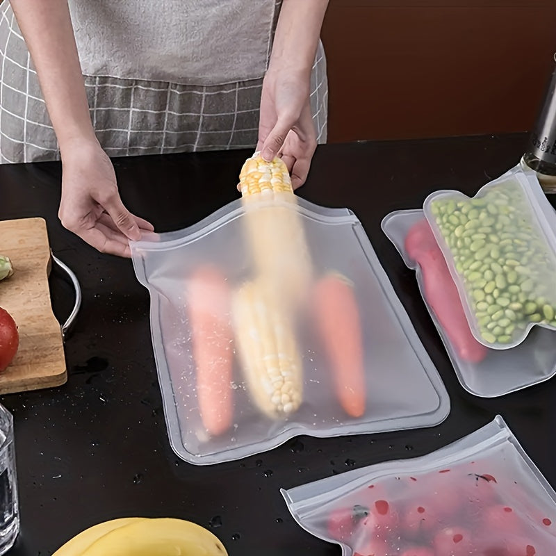 Reusable Self-Sealing Silicone Food Storage Bags (Set of 8)