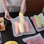 Reusable Self-Sealing Silicone Food Storage Bags (Set of 8)