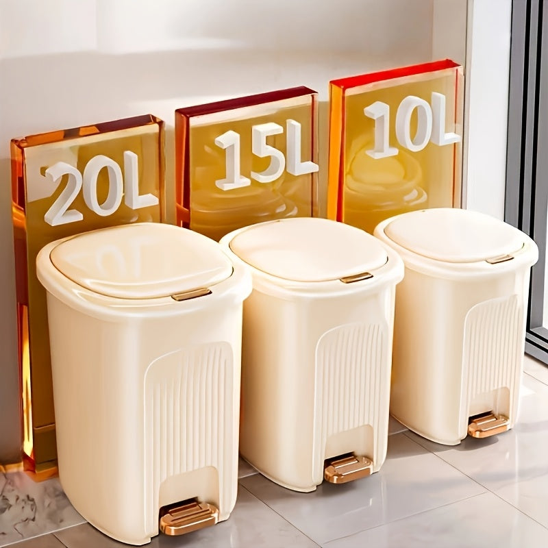 Hands-Free Dual-Opening Odor-Sealing Trash Bin (Multiple Sizes)