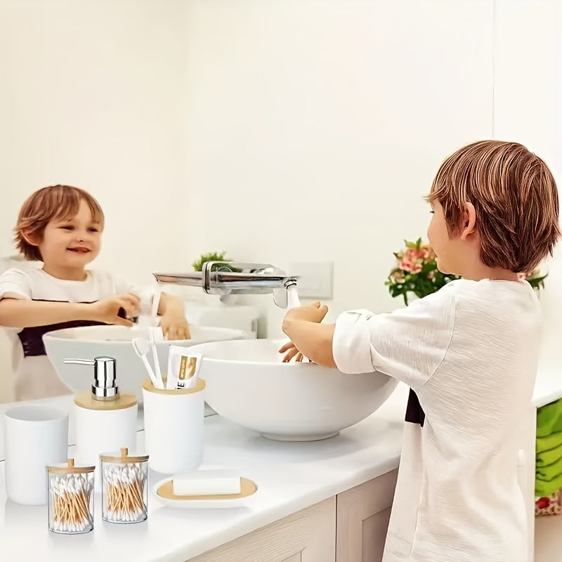 Complete 9-Piece Durable Plastic Bathroom Accessory Set