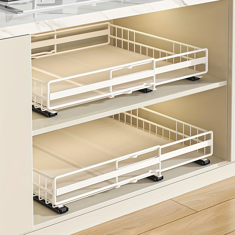Smooth-Glide Heavy-Duty Metal Pull-Out Cabinet Rack (8-Tier)
