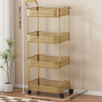 Ultra-Thin Plastic Rolling Storage Cart (3- or 4-Layer)