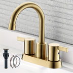 Brass 360° Swivel Bathroom Faucet (4-Inch Centerset)