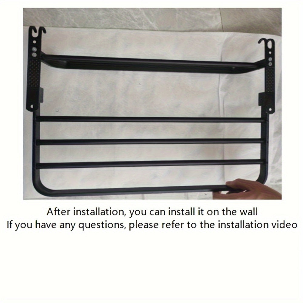 Wider & Thicker Hooks Wall-Mount Folding Towel Rack
