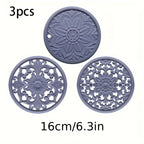 Heat-Resistant Non-Slip Silicone Trivet Set (3-Piece)