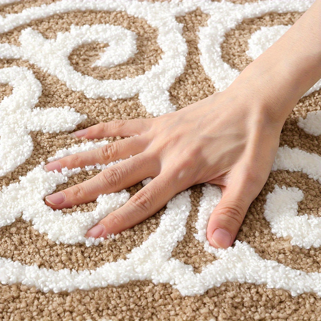 Extra-Soft Absorbent Polyester Bath Mat (Non-Slip TPR Backing)