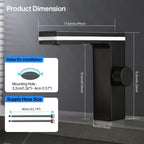 Hydroelectric LED Temperature Display Stainless Steel Bathroom Faucet (Single-Hole)