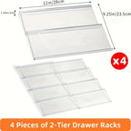 Expandable & Retractable Transparent Acrylic Spice Organizer (2-Tier)