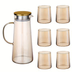 Heat-Resistant Borosilicate Glass Jug & Cup Set (Set of 5 or 7)