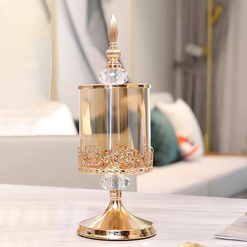 Food-Safe Glass Candy Jar (Polished Metal Lid)