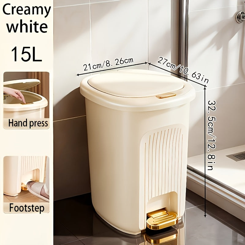 Hands-Free Dual-Opening Odor-Sealing Trash Bin (Multiple Sizes)
