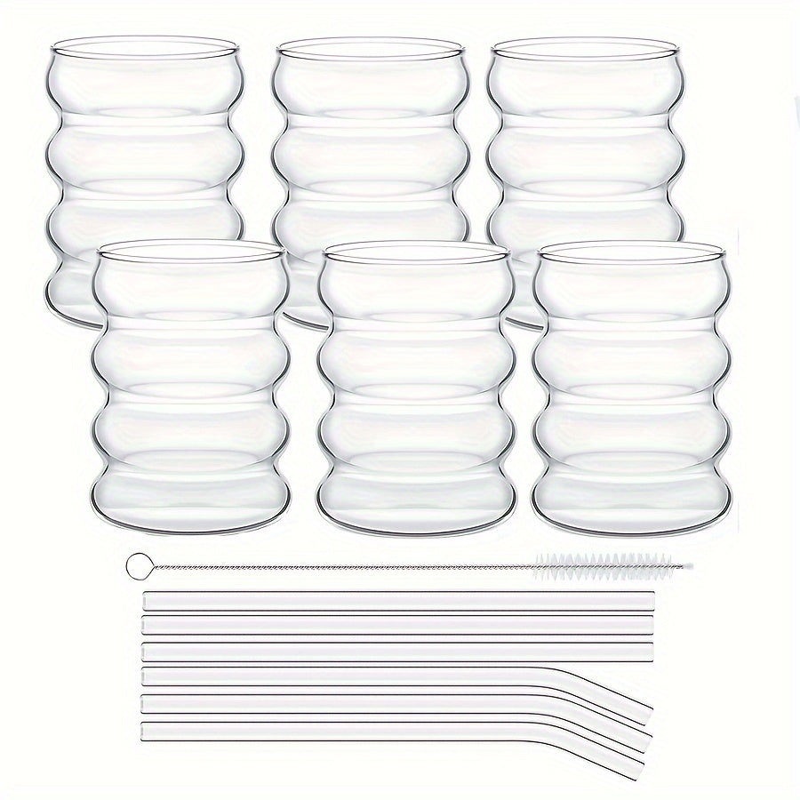 High Borosilicate Microwave & Dishwasher-Safe Ripple Tumbler (11.8 fl oz)