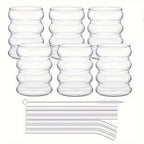 High Borosilicate Microwave & Dishwasher-Safe Ripple Tumbler (11.8 fl oz)