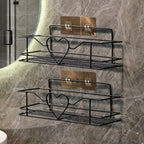 Double-Layer Wrought Iron Shower Shelf (Wall Mount)