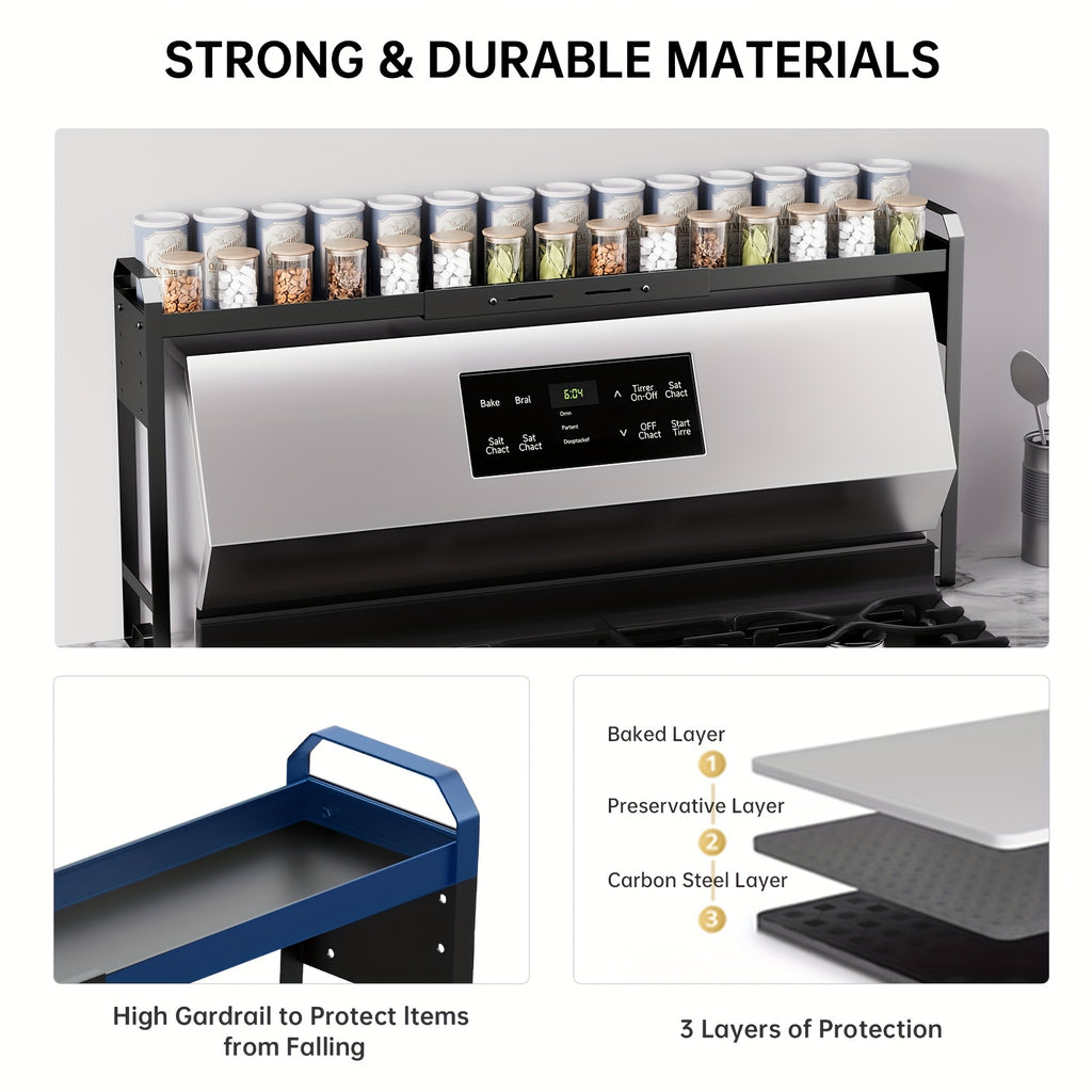 Expandable & Adjustable Powder-Coated Stove Shelf