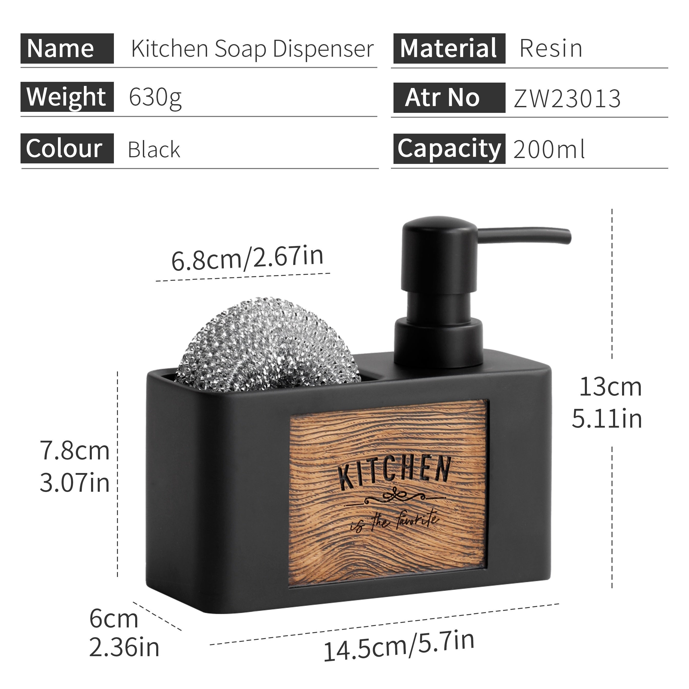 Freestanding Mercury-Free Resin Soap Dispenser