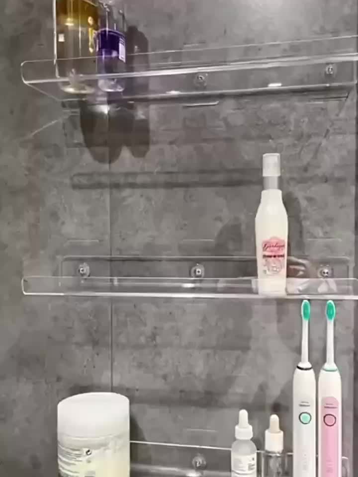 No-Drill Transparent Vinyl Hanging Shelf