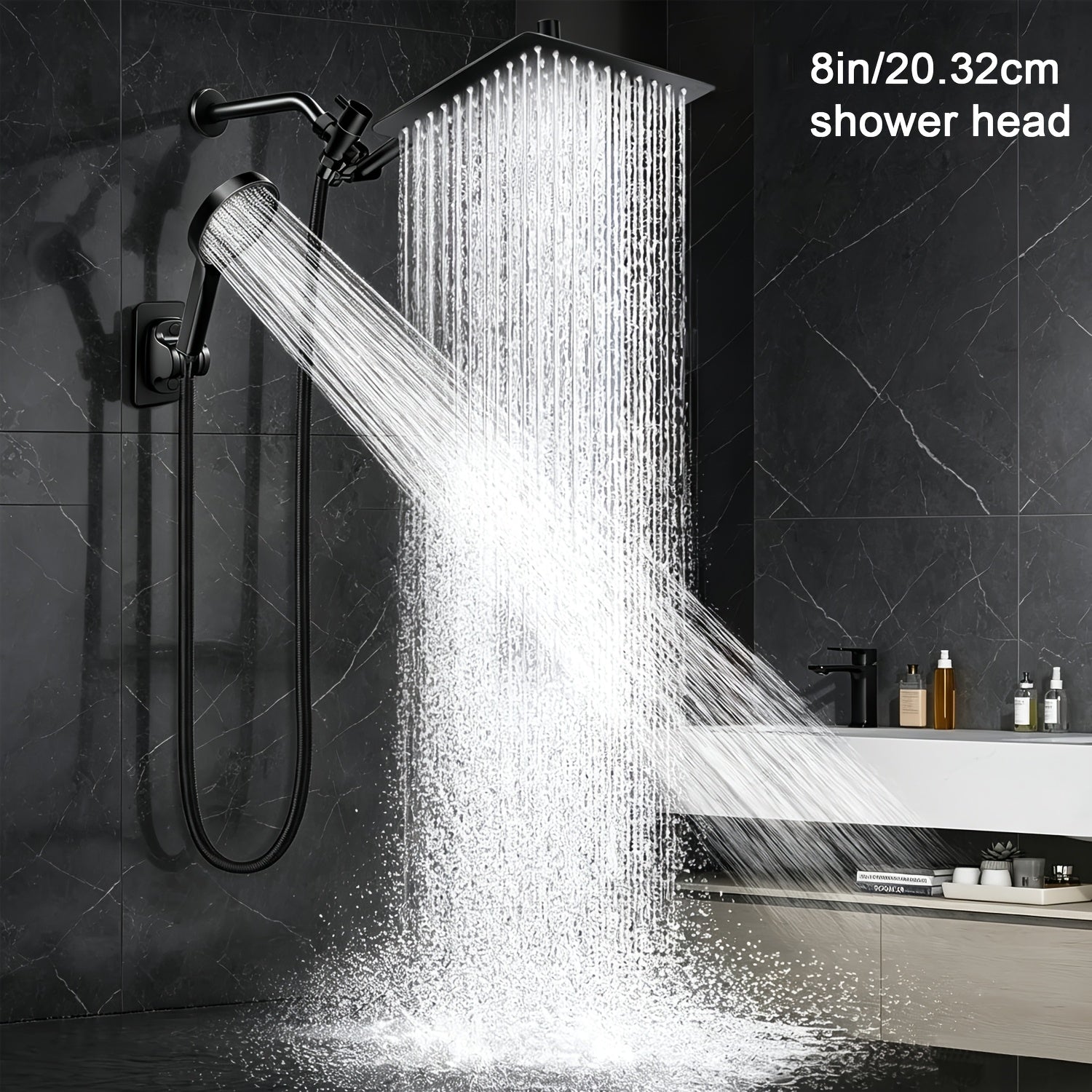 High-Pressure Stainless Steel Rainfall & Handheld Shower Head (Wall-Mount)