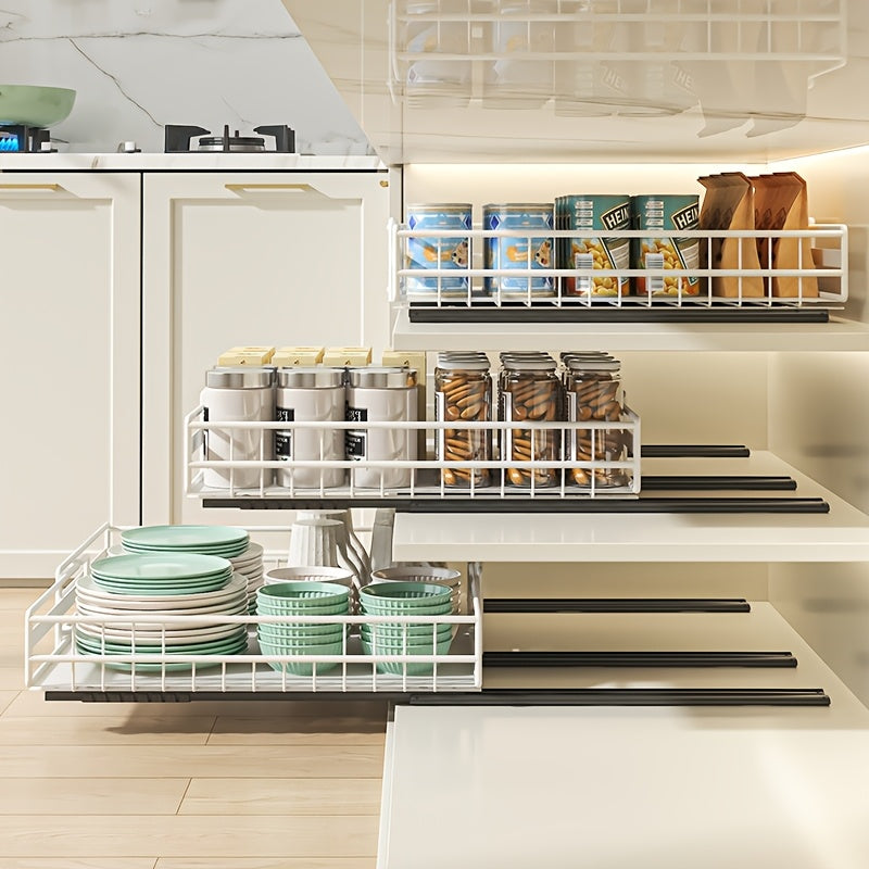 Smooth-Glide Heavy-Duty Metal Pull-Out Cabinet Rack (8-Tier)