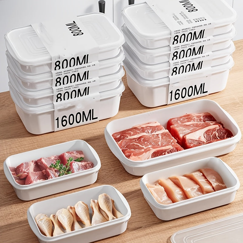 Food-Grade PP Airtight Flip-Top Refrigerator Storage Box (Set of 4)