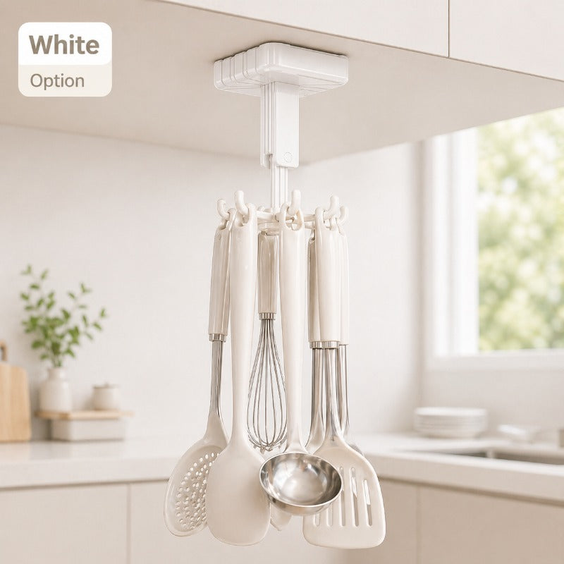 Self-Adhesive 360° Rotating Hook Rack (6 Hooks)