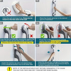 No-Drill Suction-Cup Anti-Slip Grab Bar (17-Inch, Set of 2)
