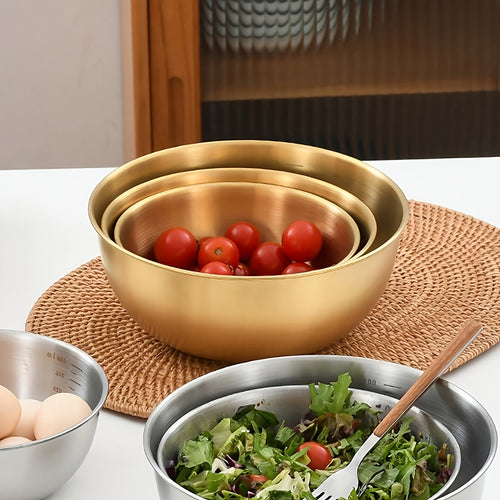 201 Stainless Steel Oven-Safe Mixing Bowls (Set of 3)
