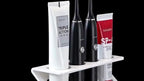 Space-Saving Freestanding Plastic Toothbrush Holder & Drain Rack