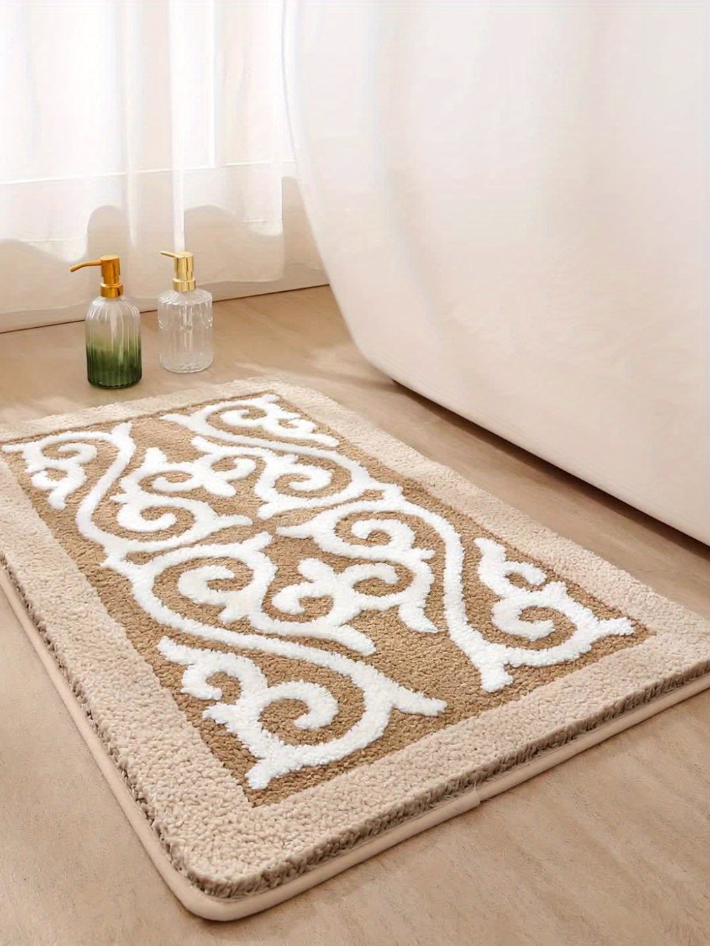 Extra-Soft Absorbent Polyester Bath Mat (Non-Slip TPR Backing)